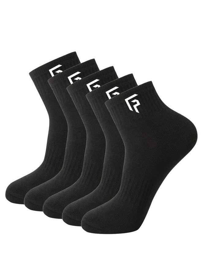 FOOTPRINTS FOOTPRINT 5 Pairs Unisex Anti Odour Organic Cotton Ankle-Length Terry Sports Bamboo Socks - Image 1
